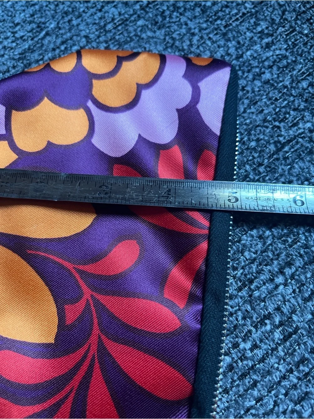 1970s Floral Satin clutch Purple & Orange Excellent condition!
